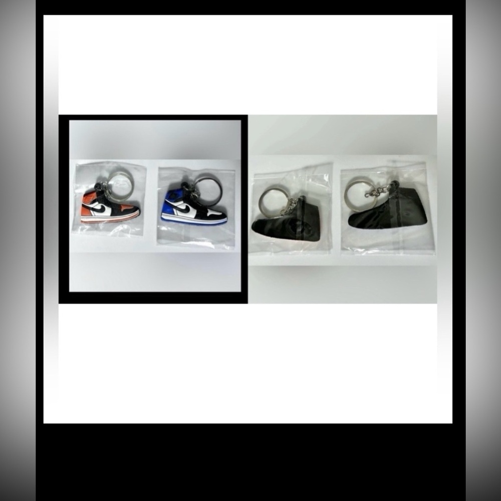 Nike Air Jordan Sneaker Keychains - Black, Orange, Blue & White colors Brand New